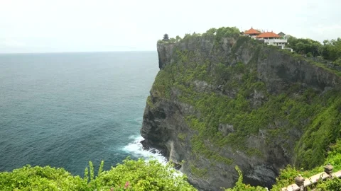 WIDE OF TEMPLE ON CLIFF Stock Footage 221301473