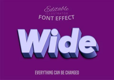 Wide text, editable text style Stock Illustration