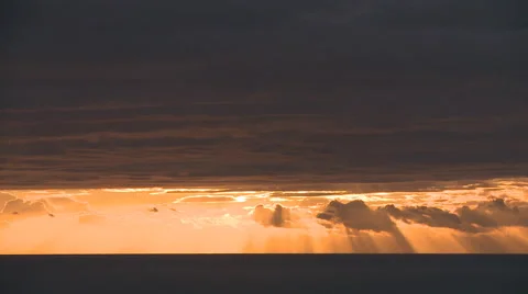 Wide time lapse view just after sunrise over the ocean Stock Footage 43863851