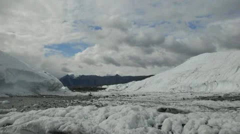Wide timelapse of clouds over a glacier in Alaska, USA Stock Footage 12758705
