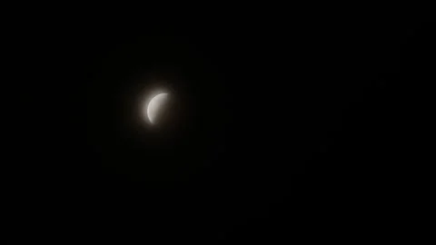Wide Timelapse of the end of the Total Lunar Eclipse on March 14th, 2025, with Stock Footage 304669093