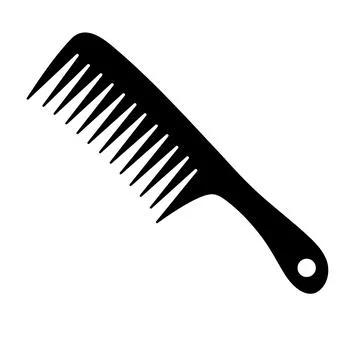 Wide Tooth Comb Silhouette Vector Illustration Stock Illustration
