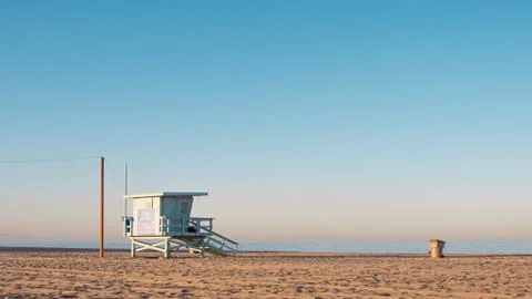 Wide Tower and beach Morning california Stock Photos