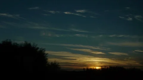 Wide Tracking Shot of the Sunset over the Prairies Stock Footage 92651918