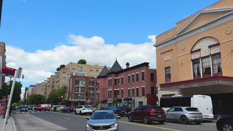Wide traffic view of historic U Street corridor Stock Footage 324759640