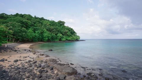Wide Tropical Beach Stock Footage 330792166