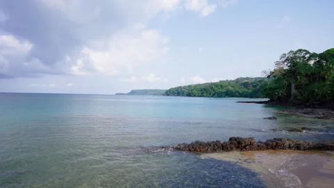 Wide Tropical Beach Stock Footage 330792167