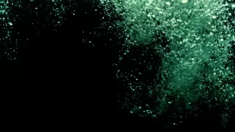 Wide Turquoise Underwater Foam Cloud Rising Stock Footage 339301770