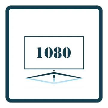 Wide tv icon Stock Illustration