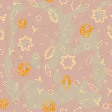 A wide variety of elements create a pattern for textiles, websites, present.. Stock Illustration