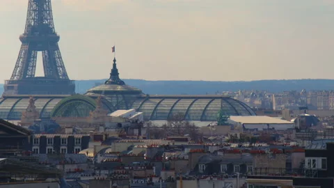 Wide view of the architecture of the streets of Paris Stock Footage 235311344