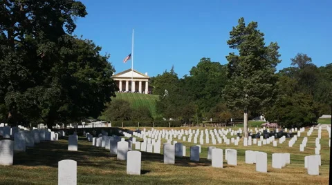 Wide view of arlington house and the grounds of arlington cemetery, washington Vídeo Stock 59082866