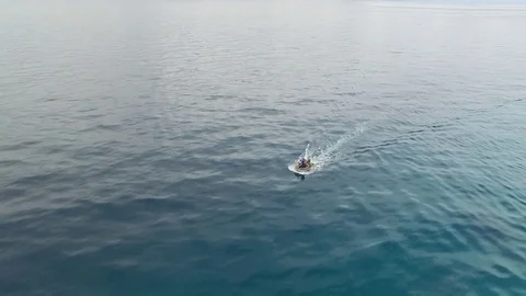 A wide view of boat on ocean Stock-Footage 79632244