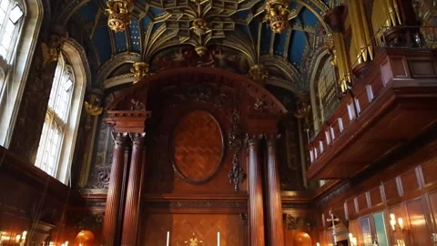 Wide view of the Chapel Royal at Hampton Court Palace Stock-Footage 347975553