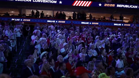 Wide view of the crowd in the arena, RNC Dallas 2026 Stock Footage 345274937