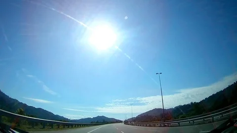 Wide view of empty road highway in Malaysia Stock Footage 108196074