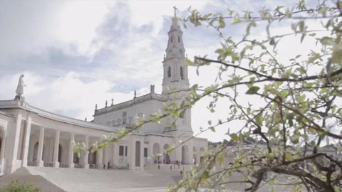 Wide view of Fátima pilgrimage site Stock Footage 324964996