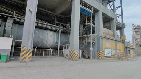 Wide View of FLSmidth Ball Mill at LafargeHolcim Industrial Plant 4K 動画素材 331516433