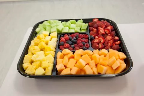 Wide view of fruit tray Stock Photos