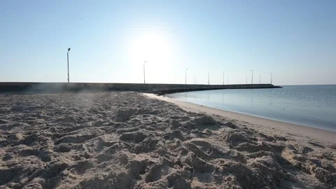 Wide View of Half Moon Beach on the Arabian Gulf, Al Khobar, Saudi Arabia Stock Footage 320966136