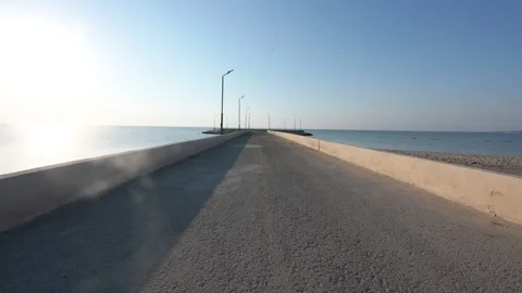 Wide View of Half Moon Beach on the Arabian Gulf, Al Khobar, Saudi Arabia Stock Footage 320966554