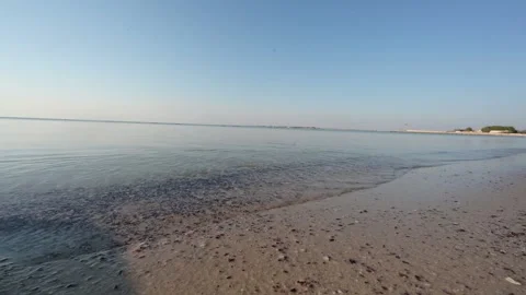 Wide View of Half Moon Beach on the Arabian Gulf, Al Khobar, Saudi Arabia Stock Footage 320966734