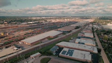 wide view of Intermodal Terminal Rail ro... | Stock Video | Pond5