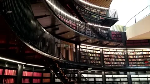 Wide view of library  Stock Footage 49729526