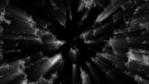 Wide View of Light Rays Creating Abstract Glowing Energy Effect on Black Stock Footage 320760661