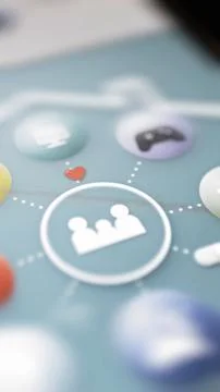 Wide view of linked household activity network Stock Photos
