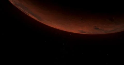 WIDE View of Mars as seen from space. Realistic 3D rendering Illustrazione stock