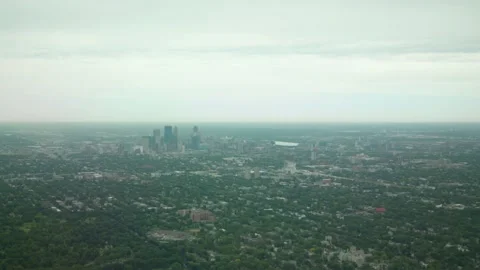 Wide view of Minneapolis Skyline Stock Footage 201484198