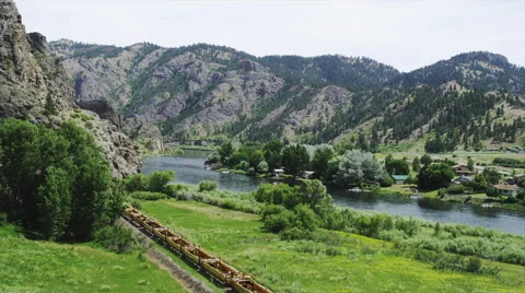 Wide View of Missouri River Stock Footage 61775390