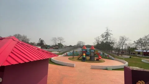 Wide View of Modern Public Playground and Recreation Park in Dibrugarh Vídeo Stock 334774024
