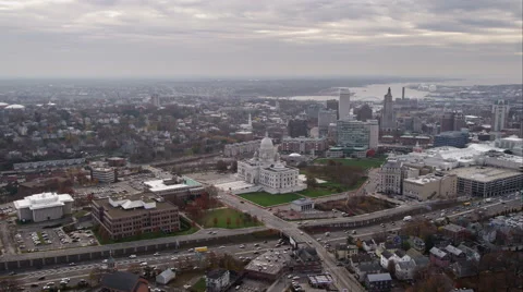 Wide view of Providence, Rhode Island. Shot in November 2011. Stock Footage 59165305
