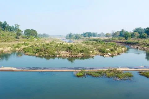 Wide view of a river Stock Photos