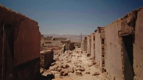 Wide view of ruins on both sides of Chacabuco alley 스톡 동영상 337874636
