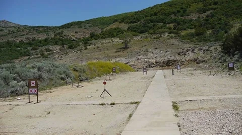Wide view shooting range Video stock 8650096