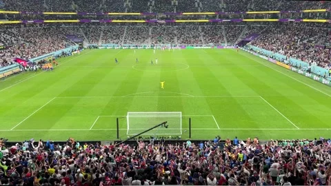 Wide view of stadium in the Match between football teams of Iran and USA Video stock 229753914