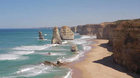 Wide view of the Twelve Apostles Stock Footage 52591888