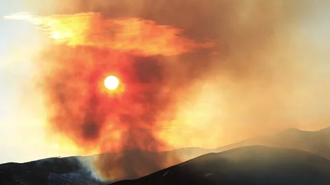 Wide View of Wild Fire on Peavine Mountain Reno Nevada Video stock 134507558