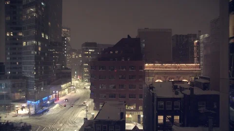 Wide view winter road with heavy snow Stock Footage 112173499