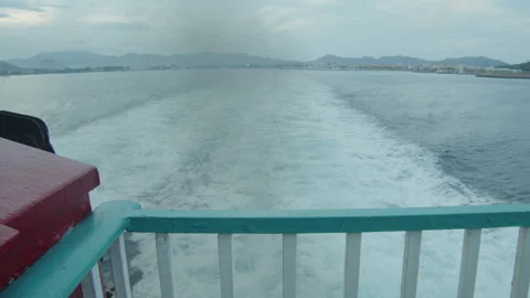 Wide wake from a sea ship. Stock Footage 295393871