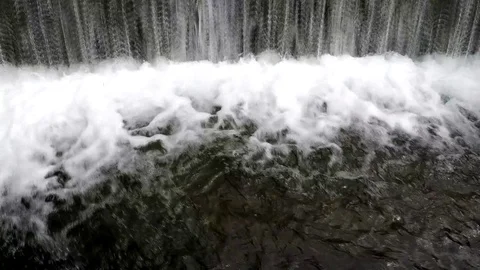 Wide waterfall with foam Stock Footage 77887795
