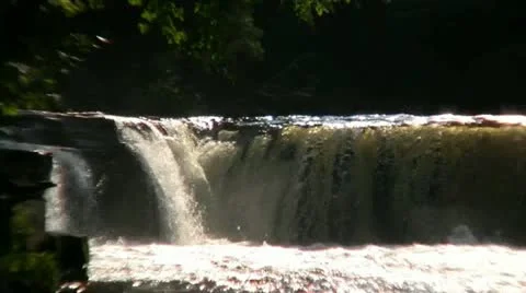 Wide Waterfall Stock Footage 21302853