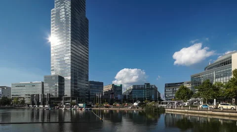 Wideangle View of MediaPark, Cologne, Germany Stock Footage 41797887
