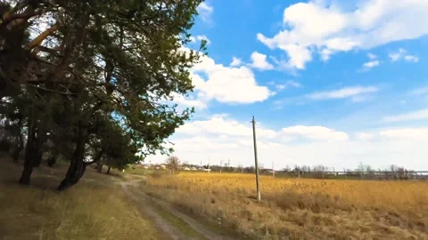 Wideangle view on a rural landcapse, panorama 4k footage  Stock Footage 151643377