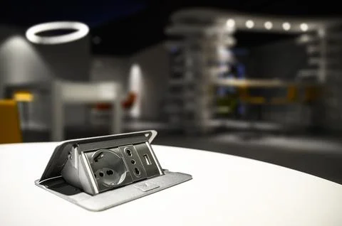 Widely compatible, multi-standard and modern office outlet socket with USB 5V Фото