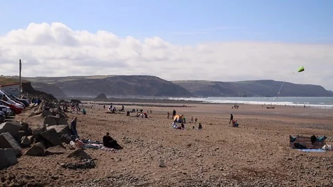 Widemouth Bay Cornwall Stock Footage 99227957
