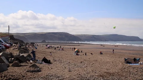 Widemouth Bay Cornwall Stock Footage 99229268